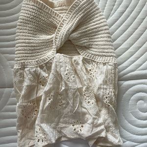 Micas embroidered knot knit top!